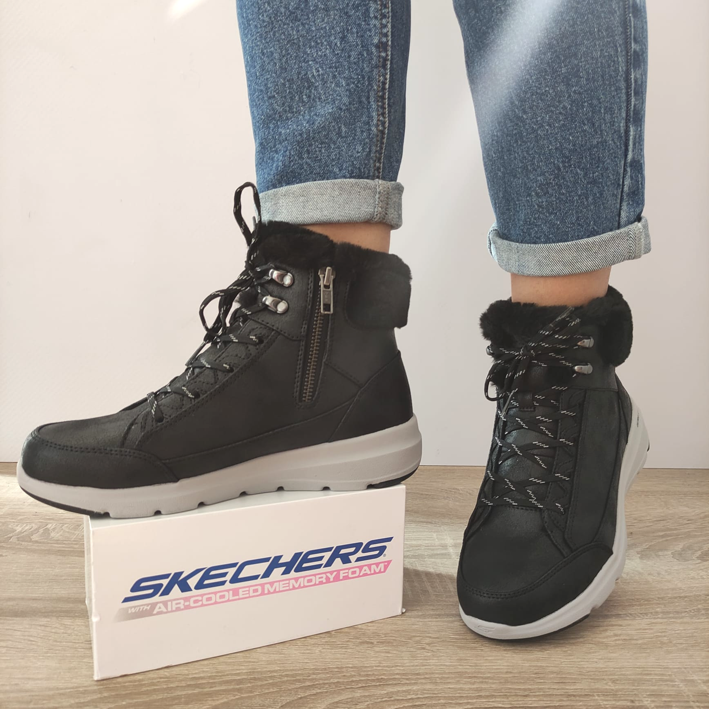 GHETE CASUAL DAMA SKECHERS 144178 BLK
