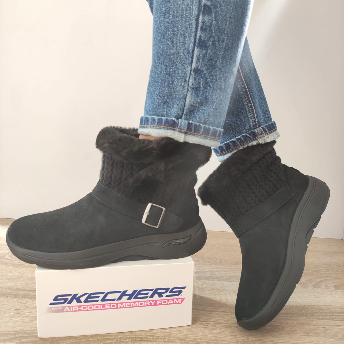GHETE CASUAL DAMA SKECHERS 144422 BBK - imagine 8