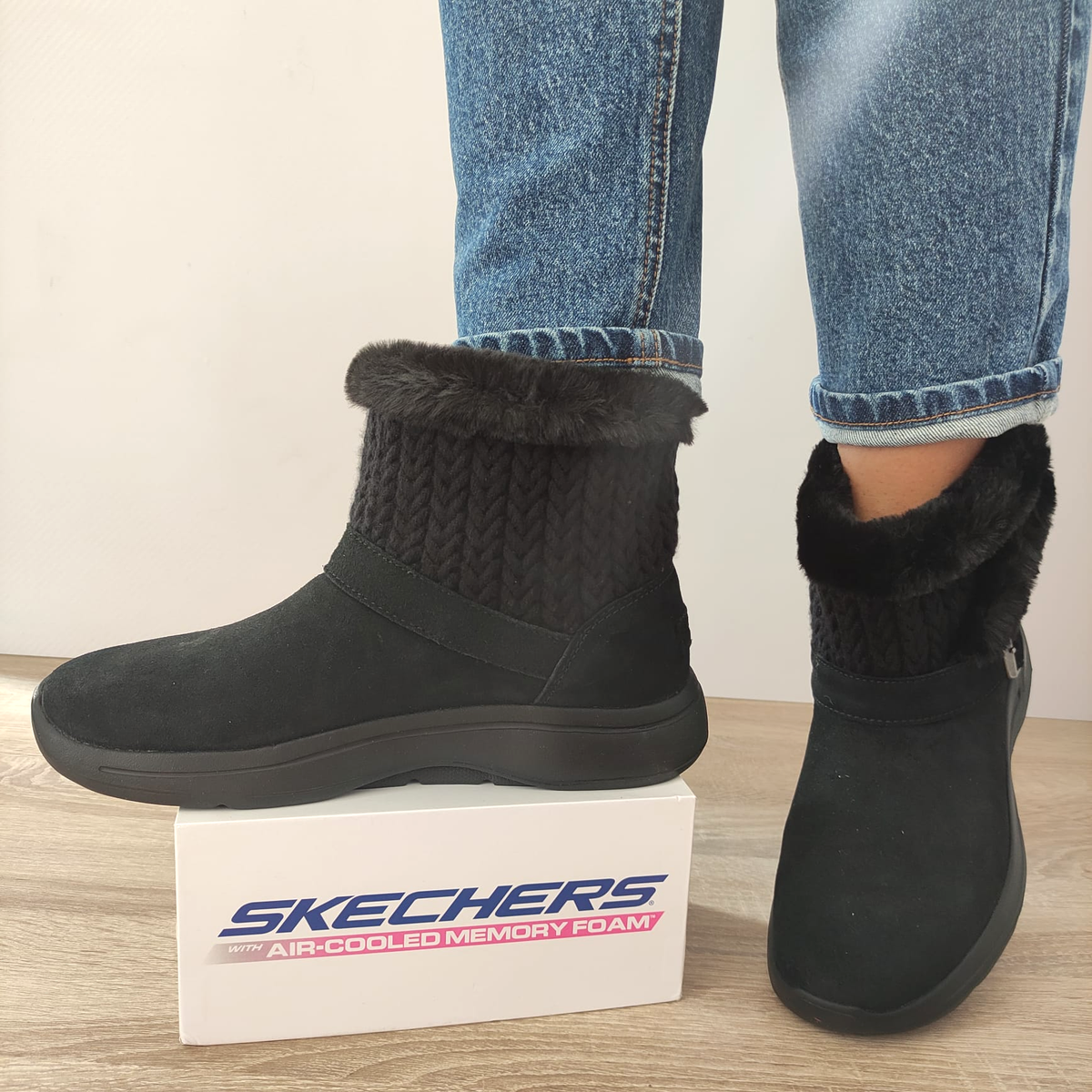 GHETE CASUAL DAMA SKECHERS 144422 BBK - imagine 9