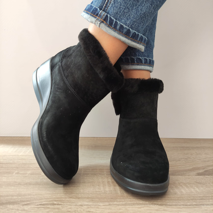 GHETE CASUAL DAMA SKECHERS 144470 BBK NEGRE VELUR