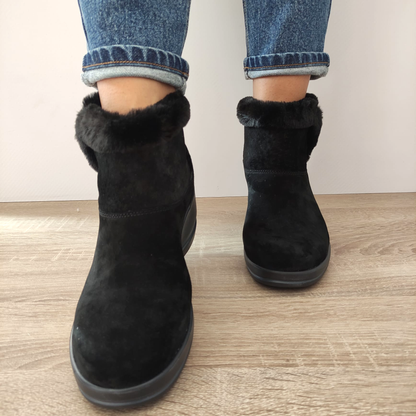 GHETE CASUAL DAMA SKECHERS 144470 BBK NEGRE VELUR