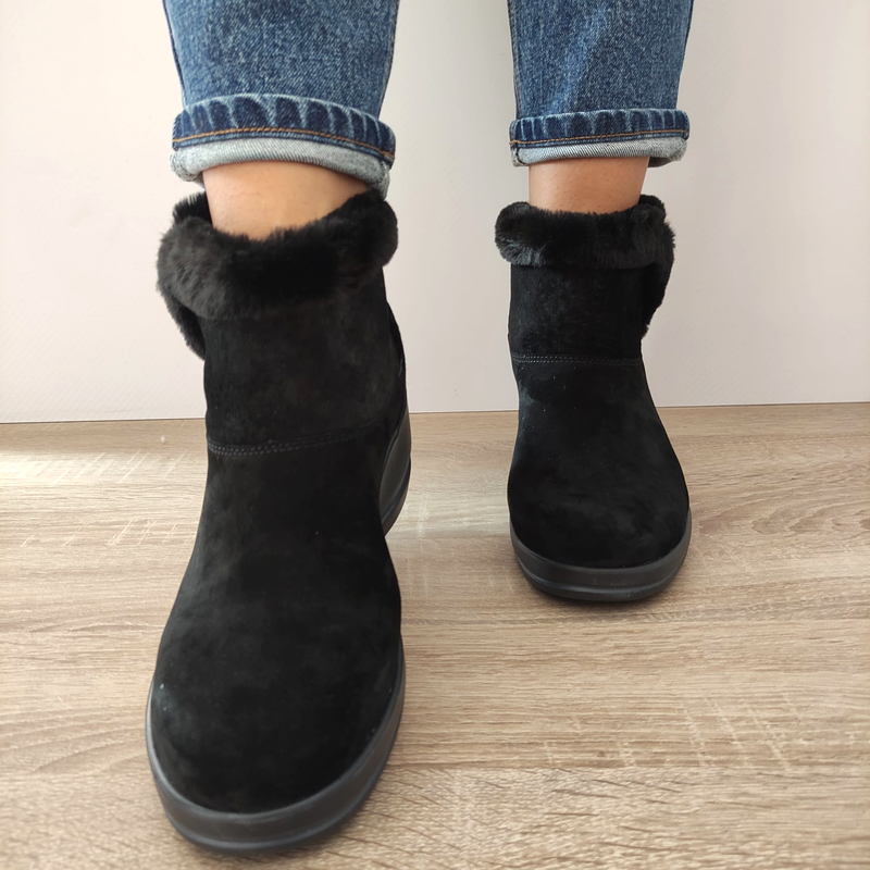 GHETE CASUAL DAMA SKECHERS 144470 BBK NEGRE VELUR - imagine 5
