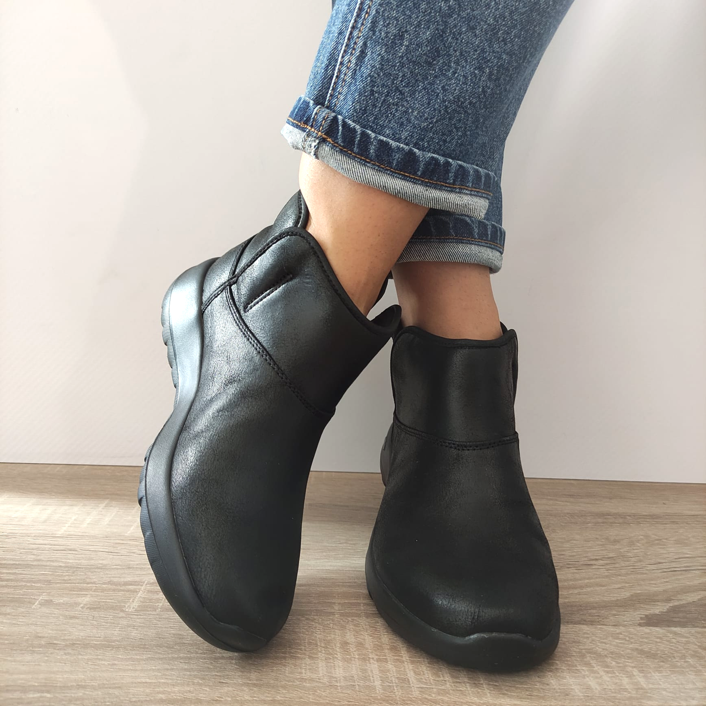 GHETE CASUAL DAMA SKECHERS 15504 NEGRE