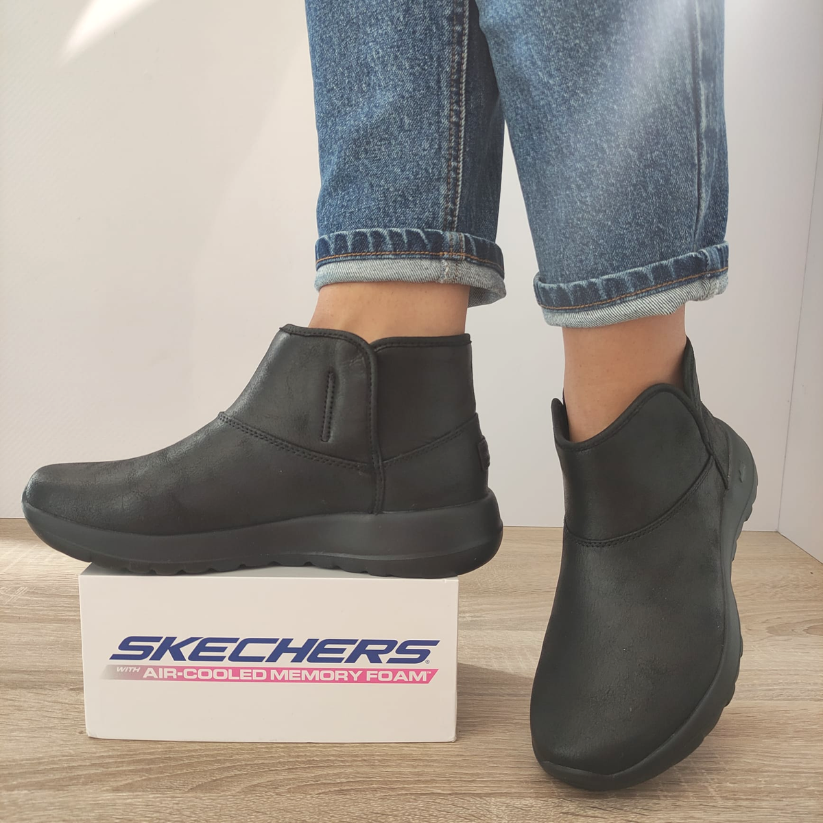 GHETE CASUAL DAMA SKECHERS 15504 NEGRE - imagine 3