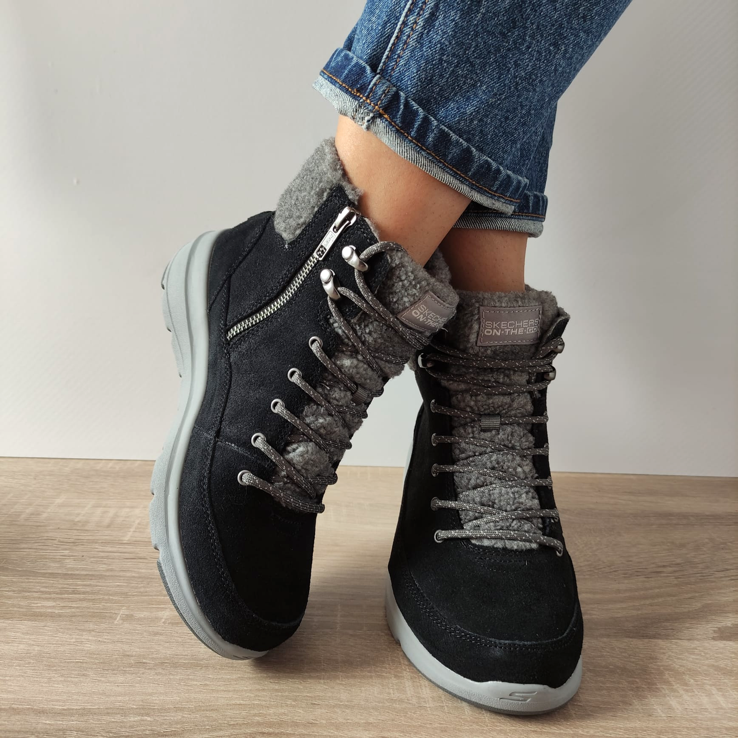 GHETE CASUAL DAMA SKECHERS 16677 BKGY