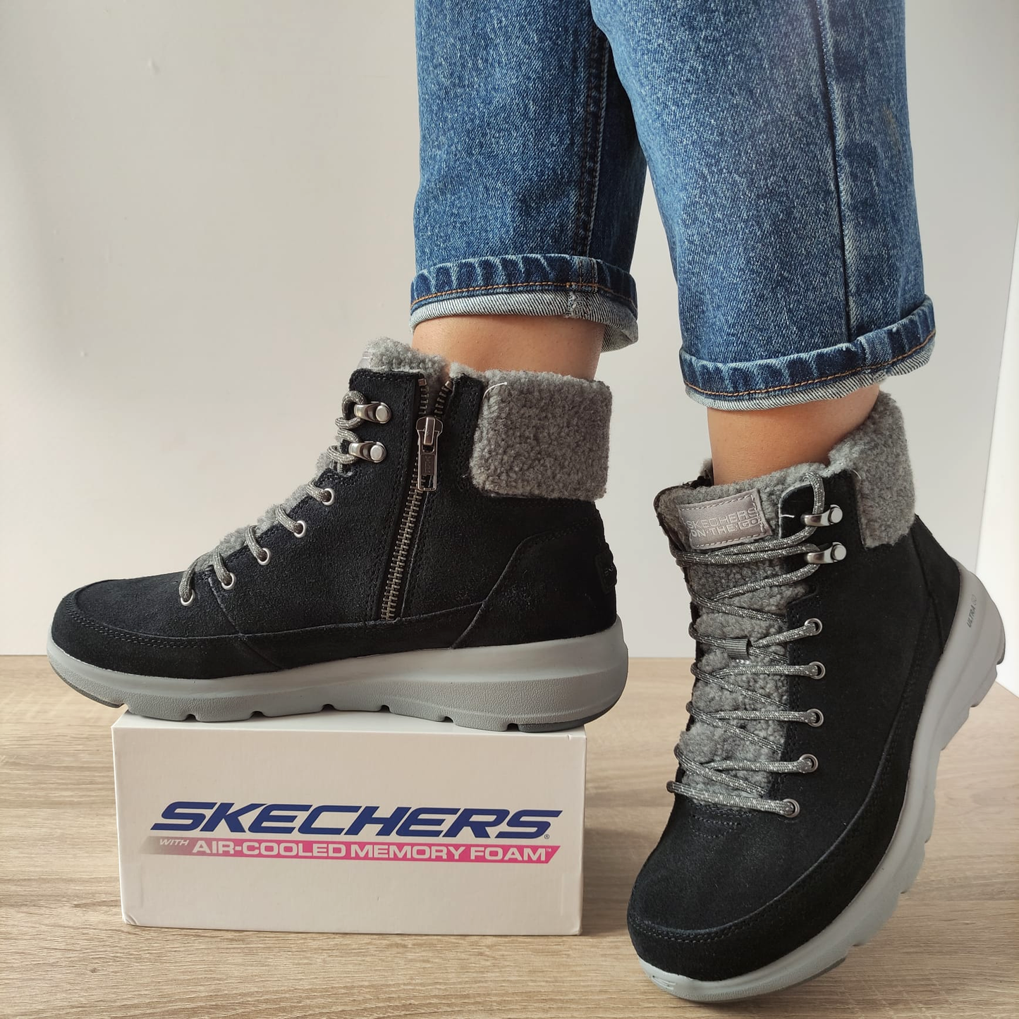 GHETE CASUAL DAMA SKECHERS 16677 BKGY
