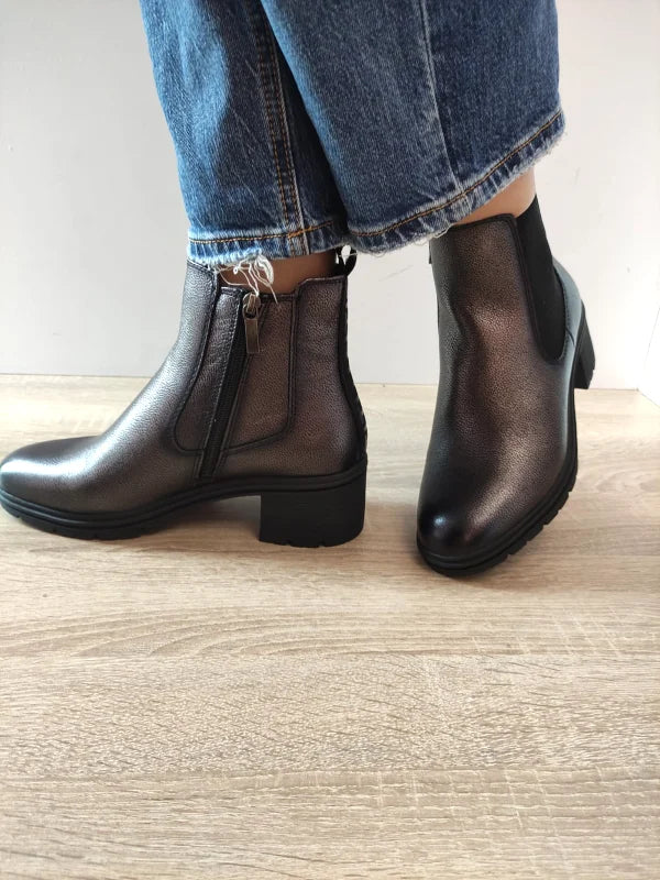 GHETE CASUAL DAMA TAMARIS 25456-43 915 GRI METALIC - imagine 3