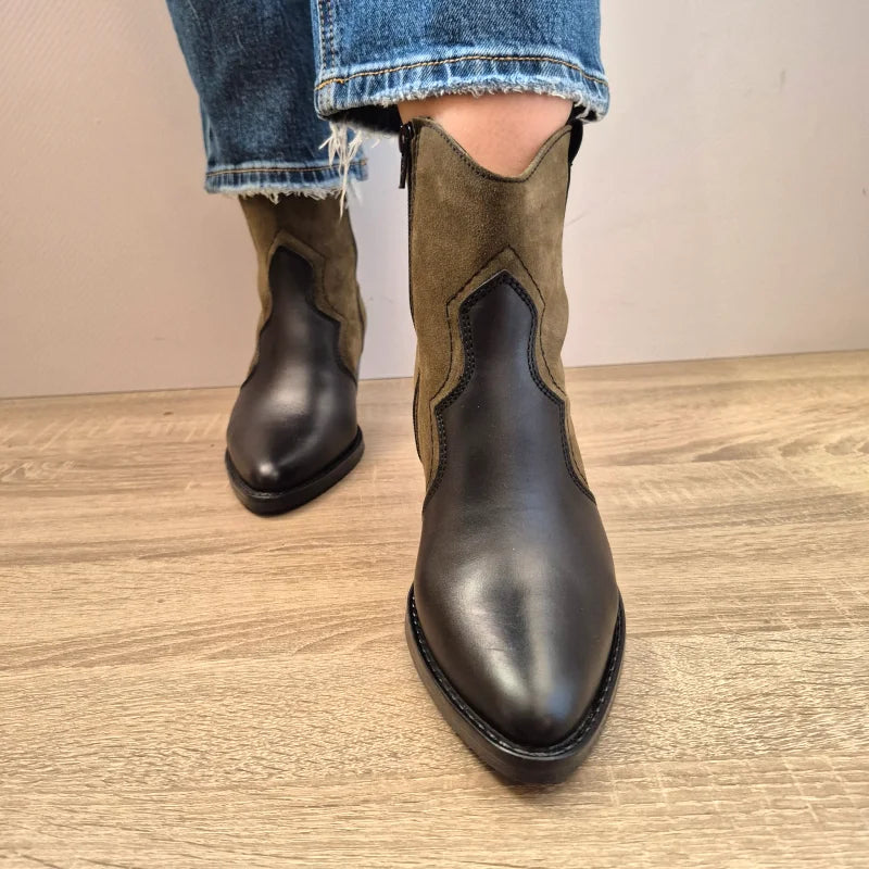 GHETE CASUAL DAMA TAMARIS 25702-41 076 NEGRE CU OLIVE - imagine 4