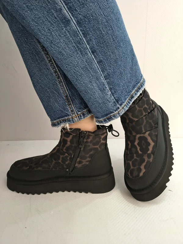 GHETE CASUAL DAMA TAMARIS 26810-45 090 NEGRE + LEOPARD - imagine 4