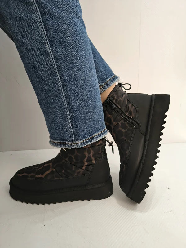 GHETE CASUAL DAMA TAMARIS 26810-45 090 NEGRE + LEOPARD