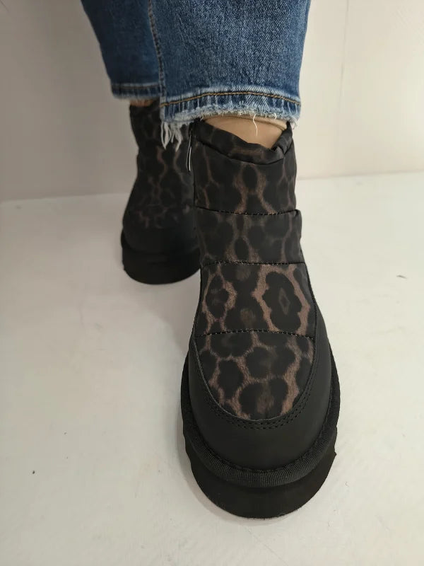 GHETE CASUAL DAMA TAMARIS 26810-45 090 NEGRE + LEOPARD - imagine 2