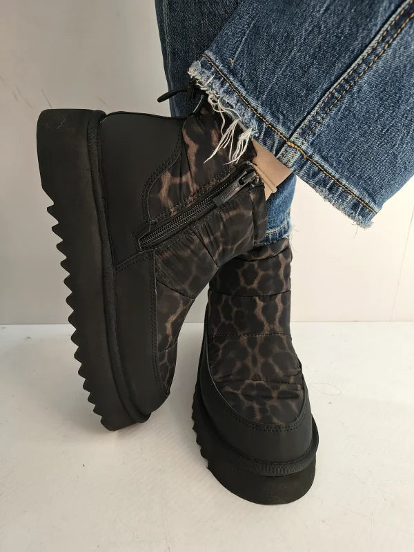 GHETE CASUAL DAMA TAMARIS 26810-45 090 NEGRE + LEOPARD - imagine 3