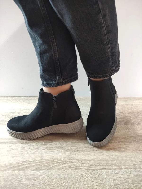 GHETE CASUAL DAMA TAMARIS 85405-45 002 NEGRE NUBUCK - imagine 5