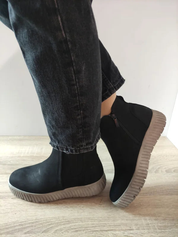 GHETE CASUAL DAMA TAMARIS 85405-45 002 NEGRE NUBUCK - imagine 2
