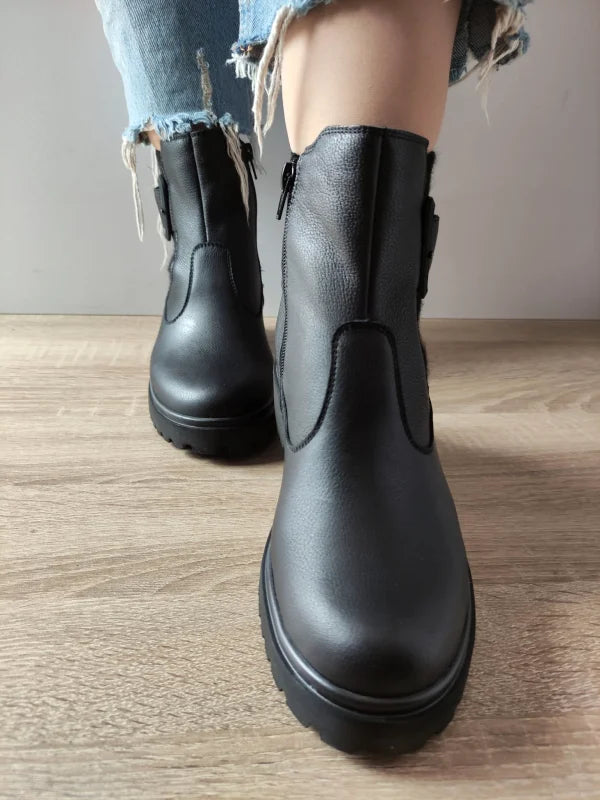 GHETE CASUAL DAMA WALDLAUFER 716815 NEGRE - imagine 5