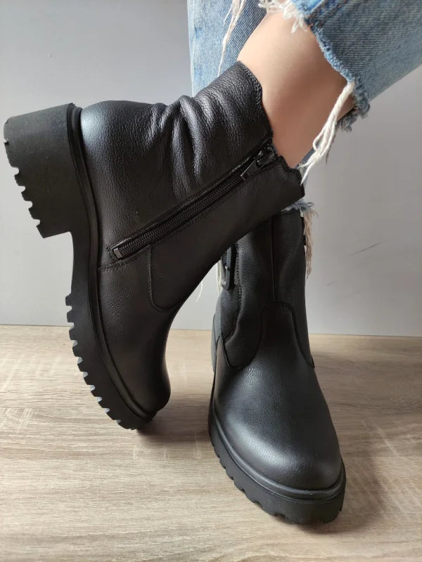 GHETE CASUAL DAMA WALDLAUFER 716815 NEGRE - imagine 4