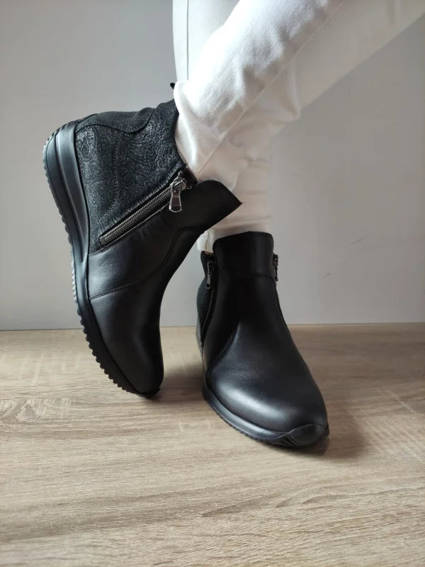 GHETE CASUAL DAMA WALDLAUFER 980808 NEGRE + NAPPA - imagine 4
