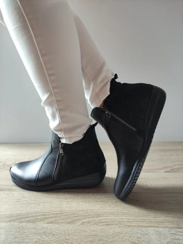 GHETE CASUAL DAMA WALDLAUFER 980808 NEGRE + NAPPA - imagine 2