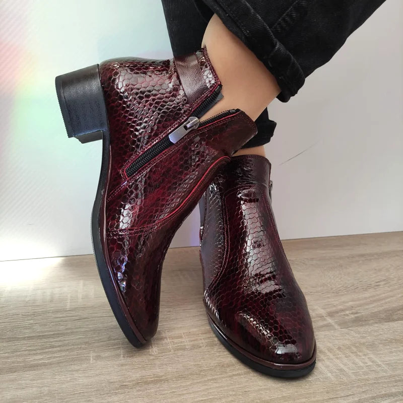 GHETE ELEGANTE DAMA DOGATI 335 BORDO CROCO - imagine 3