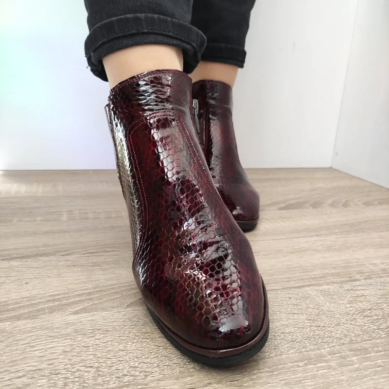 GHETE ELEGANTE DAMA DOGATI 335 BORDO CROCO - imagine 4