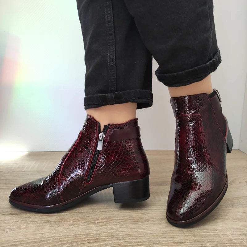 GHETE ELEGANTE DAMA DOGATI 335 BORDO CROCO - imagine 5
