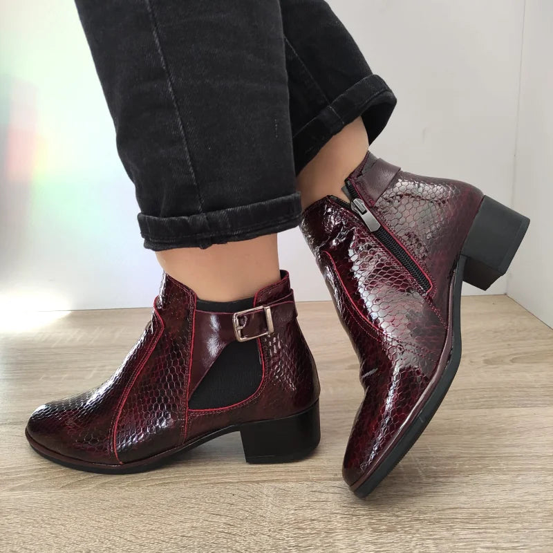 GHETE ELEGANTE DAMA DOGATI 335 BORDO CROCO - imagine 2