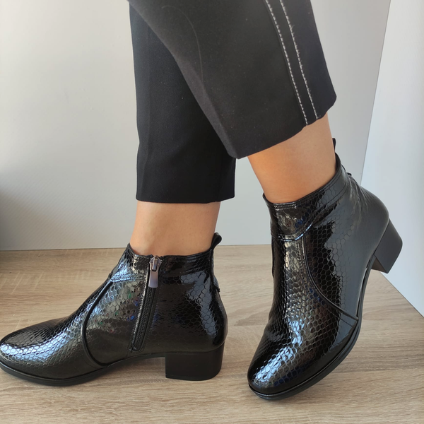 GHETE ELEGANTE DAMA DOGATI 336 NEGRE CROCO - imagine 3