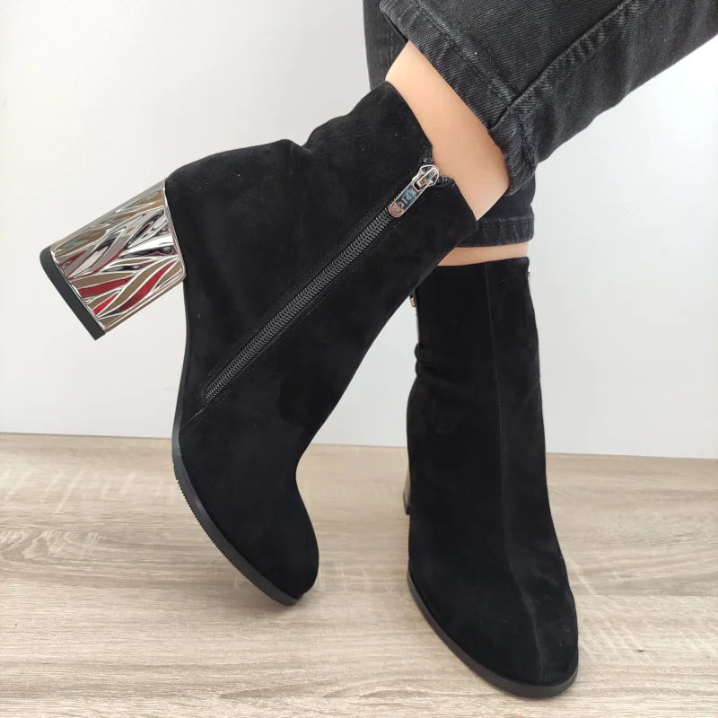 GHETE ELEGANTE DAMA EPICA 350013 01-I NEGRE VELUR - imagine 4