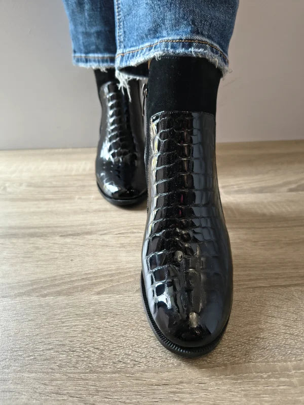 GHETE ELEGANTE DAMA EPICA 8313-4-735 01-o NEGRE CROCO