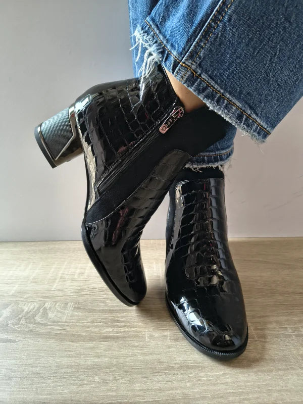 GHETE ELEGANTE DAMA EPICA 8313-4-735 01-o NEGRE CROCO