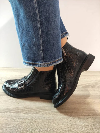 GHETE ELEGANTE DAMA PASS 470001B 01-O NEGRE CROCO