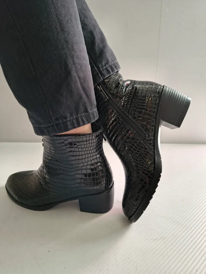 GHETE ELEGANTE DAMA PASS 70008C 01-O NEGRE CROCO