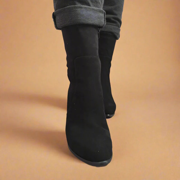 GHETE ELEGANTE DAMA PERLLA 3021-1 NEGRE VELUR - imagine 4