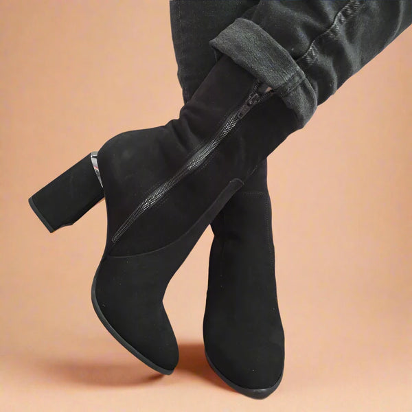 GHETE ELEGANTE DAMA PERLLA 3021-1 NEGRE VELUR - imagine 5