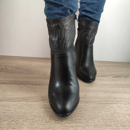 GHETE ELEGANTE DAMA PERLLA 3567-1 NEGRE + CROCO