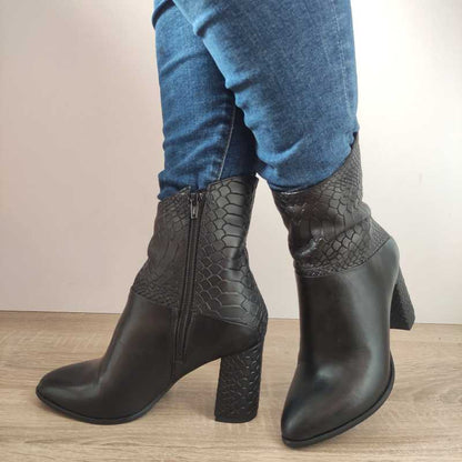 GHETE ELEGANTE DAMA PERLLA 3567-1 NEGRE + CROCO