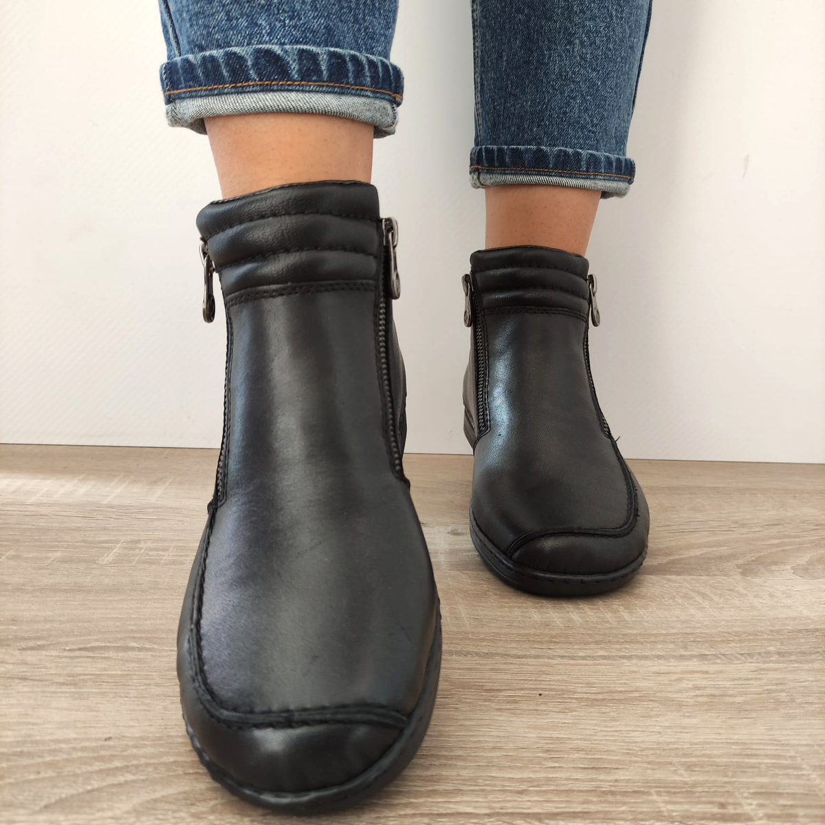 GHETE CASUAL DAMA RIEKER 48999-00 NEGRE - imagine 5