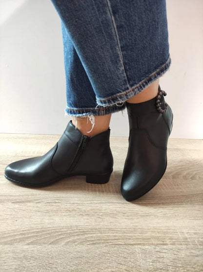 GHETE ELEGANTE DAMA RIEKER Y0797-00 NEGRE