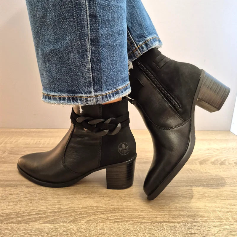 GHETE ELEGANTE DAMA RIEKER Y2066-00 NEGRE - imagine 2