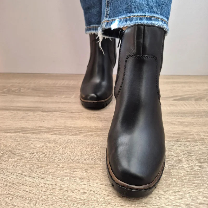 GHETE ELEGANTE DAMA RIEKER Y2577-00 NEGRE - imagine 3