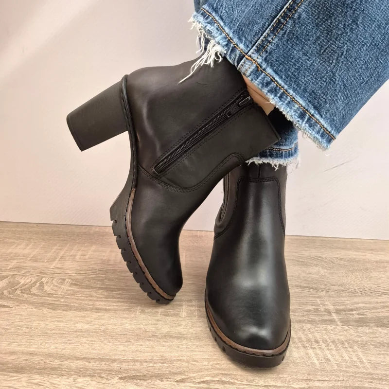 GHETE ELEGANTE DAMA RIEKER Y2577-00 NEGRE - imagine 4