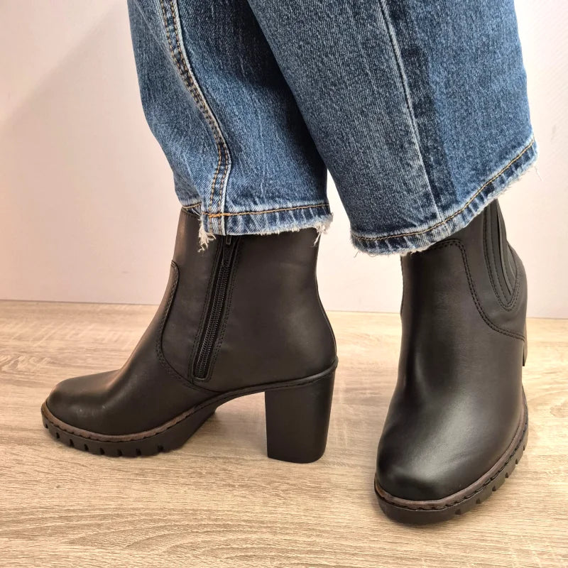 GHETE ELEGANTE DAMA RIEKER Y2577-00 NEGRE - imagine 5