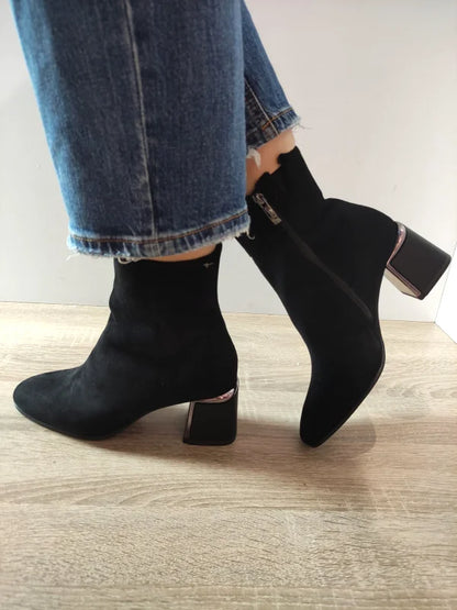 GHETE ELEGANTE DAMA TAMARIS 25341-45 004 NEGRE VELUR