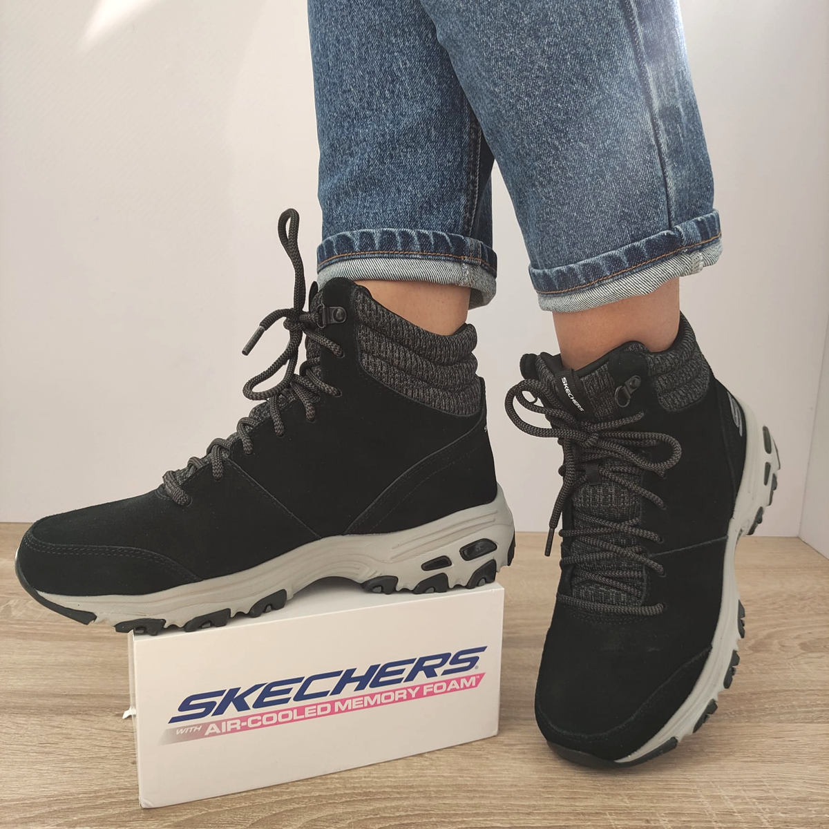 GHETE SPORT DAMA / BARBATI SKECHERS 49727 BLK - imagine 6