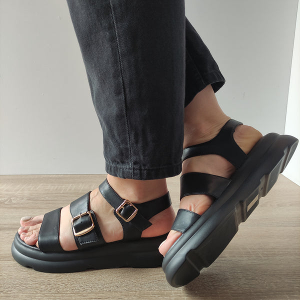 SANDALE CASUAL DAMA FORMAZIONE 5022-2 NEGRE - imagine 3