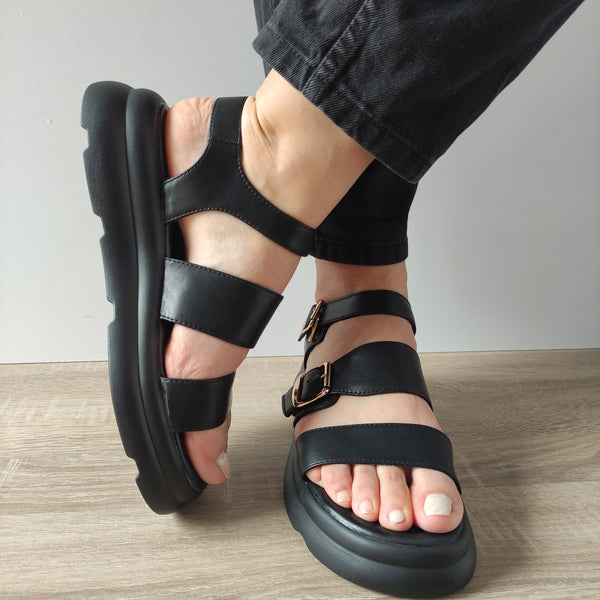 SANDALE CASUAL DAMA FORMAZIONE 5022-2 NEGRE - imagine 5