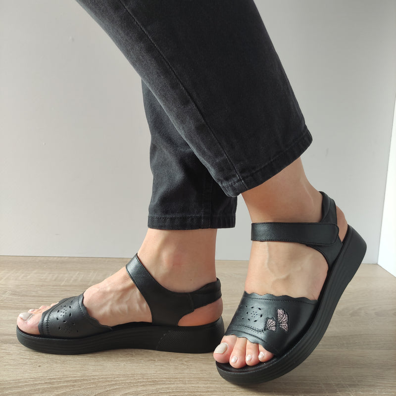 SANDALE CASUAL DAMA FORMAZIONE 81-19 NEGRE - imagine 2