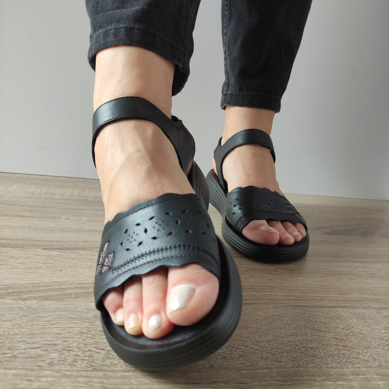 SANDALE CASUAL DAMA FORMAZIONE 81-19 NEGRE - imagine 4