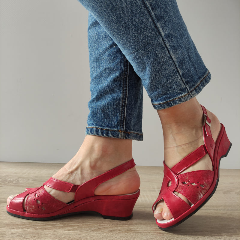 SANDALE CASUAL DAMA SUAVE 0264PT ROMA 05-N ROSII - imagine 2