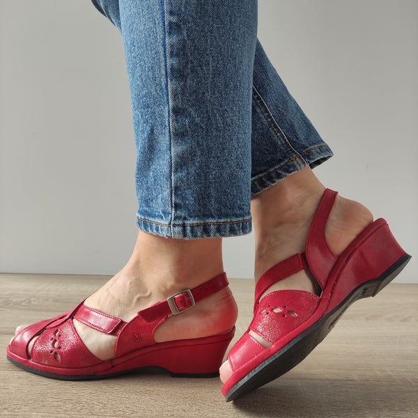 SANDALE CASUAL DAMA SUAVE 0264PT ROMA 05-N ROSII - imagine 3